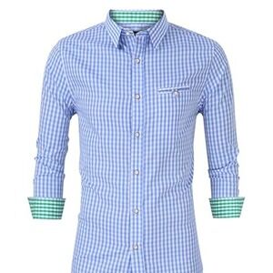 Gingham Plaid Button Up Shirt Mens XL Blue Green Two Tone Preppy NWT